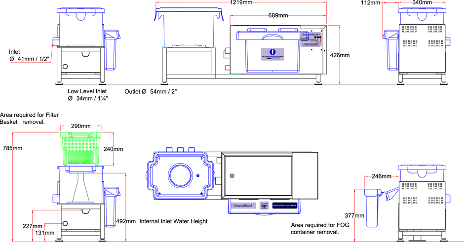 GS1850-ECO-S-F Dimensional Drawing