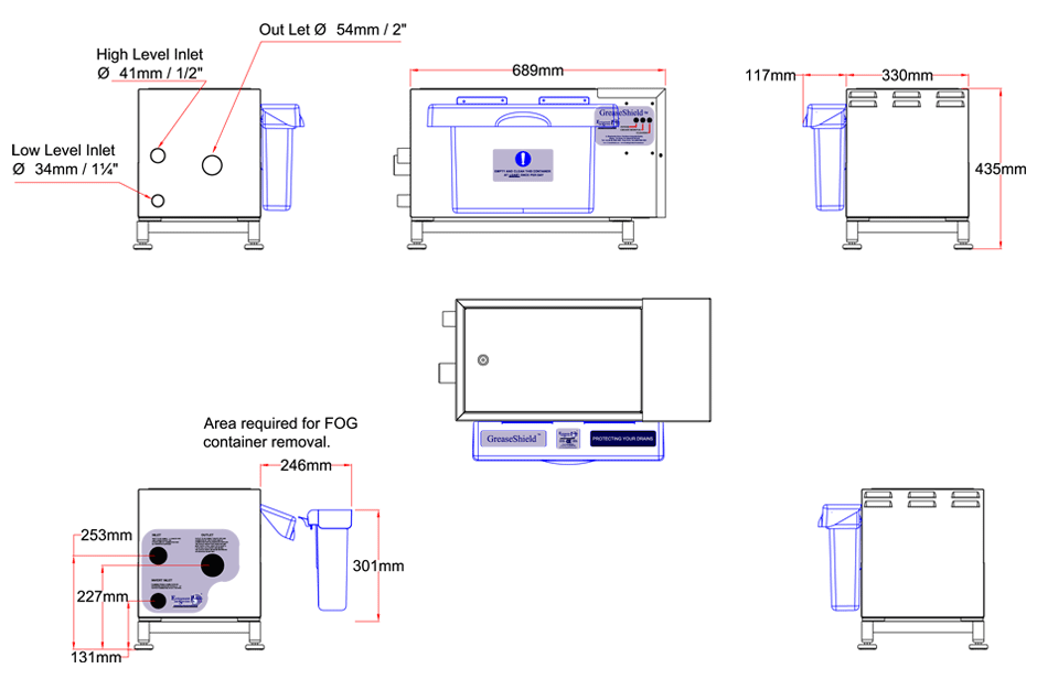 GS1850-ECO-S Dimensional Drawing