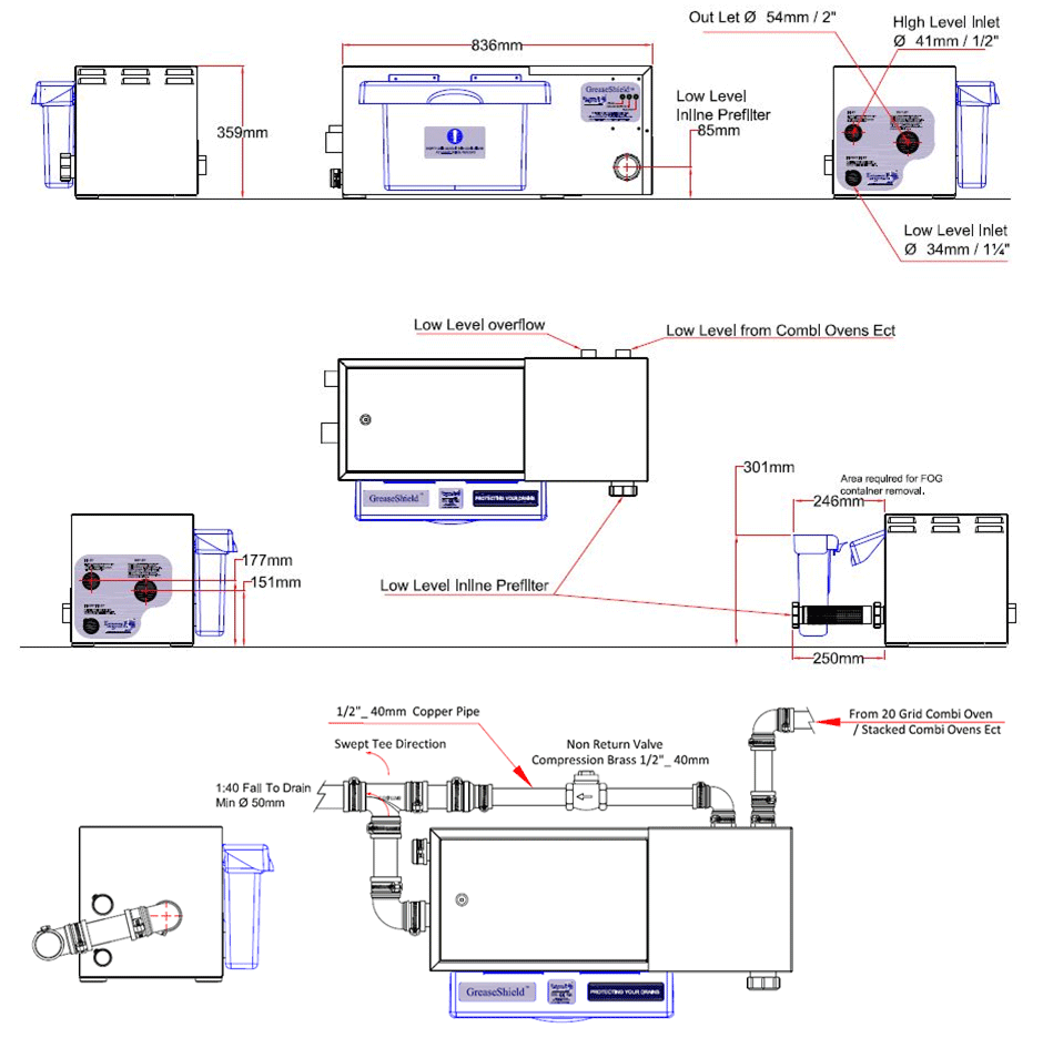 GS1850-LL Dimensional Drawing