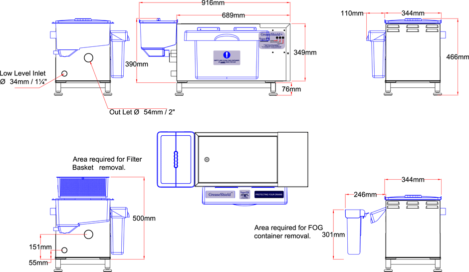 GS1850-ECO-S-PF Dimensional Drawing